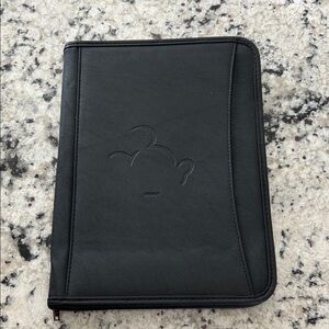 New Leeds Disney Durahyde Black Zipper Padfolio
